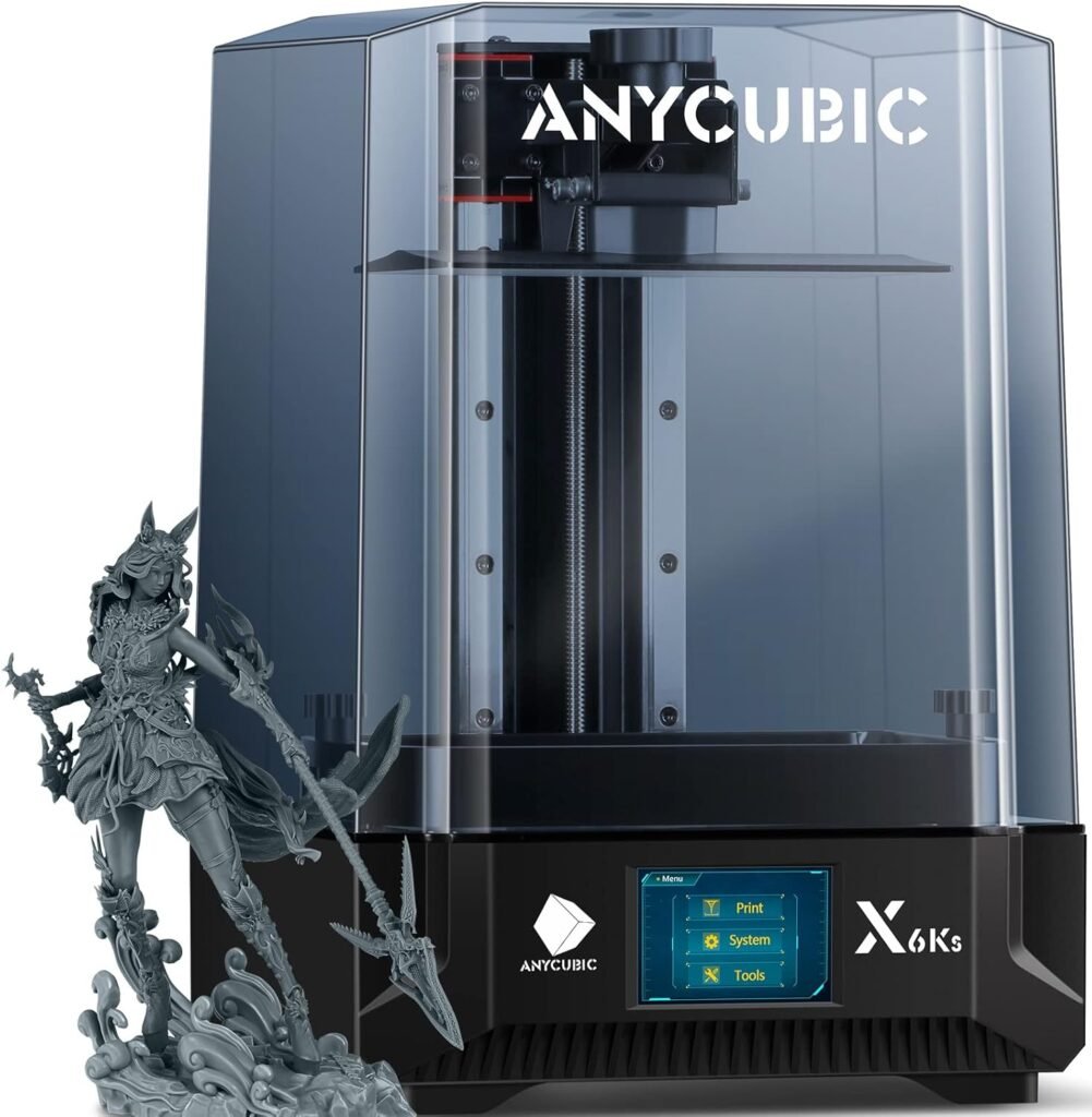 ANYCUBIC Photon Mono X 6Ks, Resin 3D Printer with 9.1 6K Mono Screen, LCD SLA Resin Printer with Upgraded LighTurbo Matrix, Large Print Volume 7.7 x 4.8 x 7.8